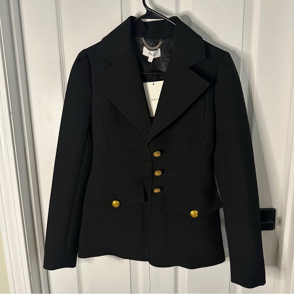 A.L.C. Black Blazer with Gold Accents - Picture 7 of 8